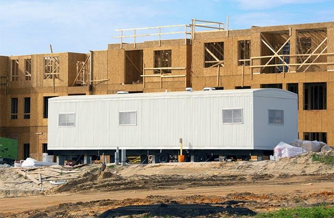 office trailers and equipment rental at a construction site in Calimesa